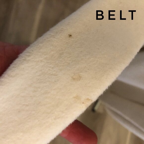 Creamy White Calvin Klein Angora/Wool blend belted Trench Coat, Size 6 - Picture 9 of 16